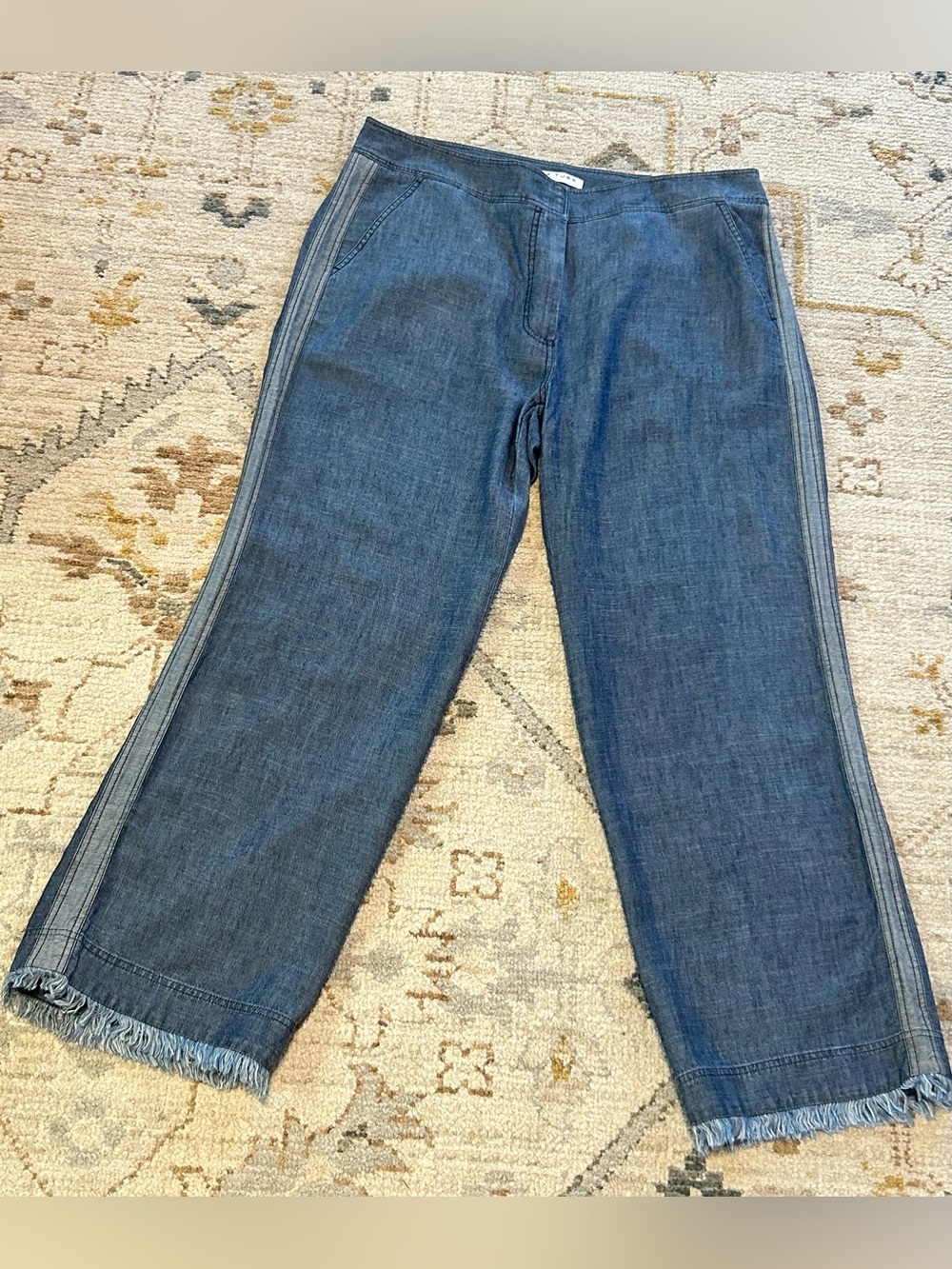 Trina Turk Indigo Denim Jeans with Side Stripe